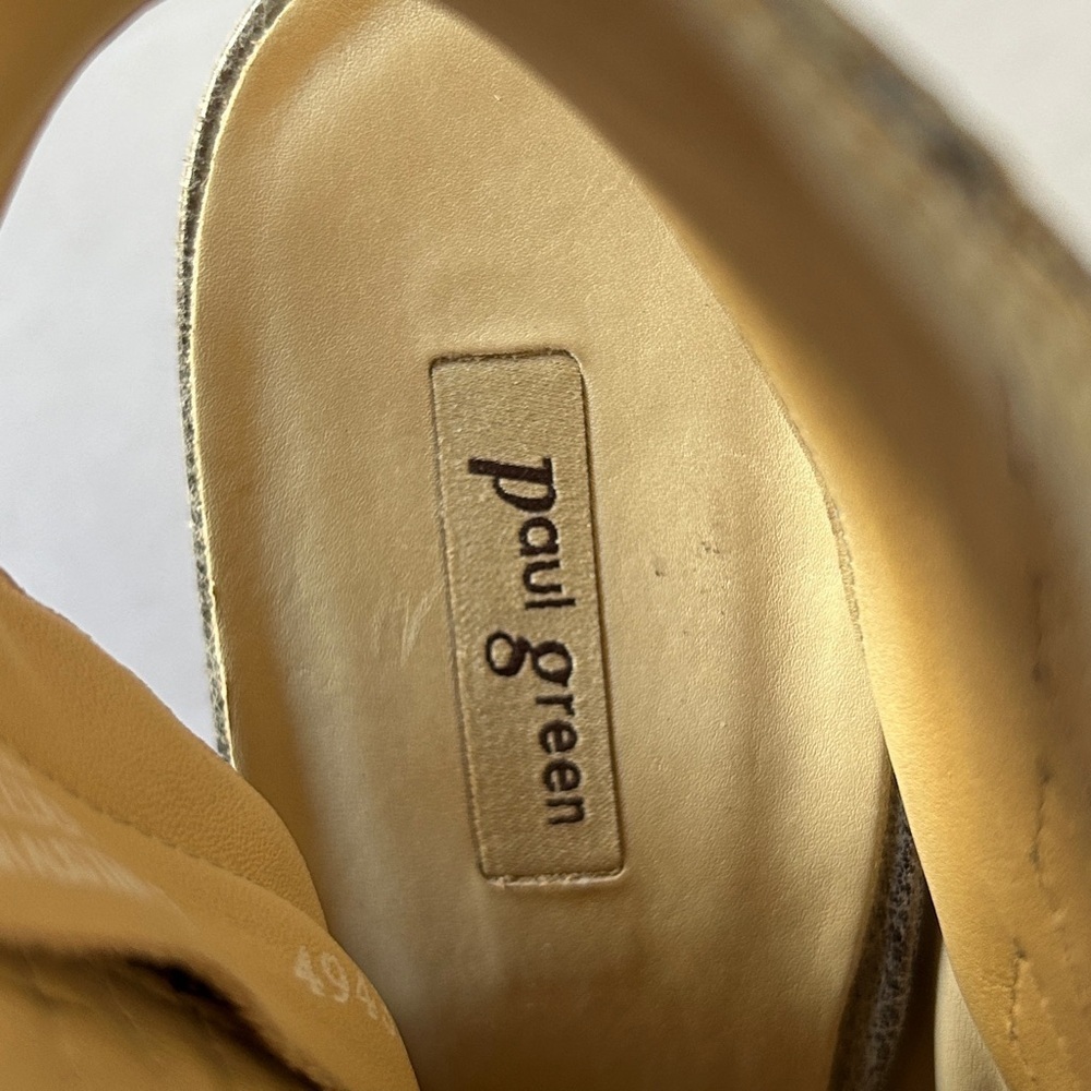 Paul Green Cayanne Bootie Sandal Heel Shoe Metallic Peep Toe Size EU35.5 US 5.5 - Picture 14 of 15